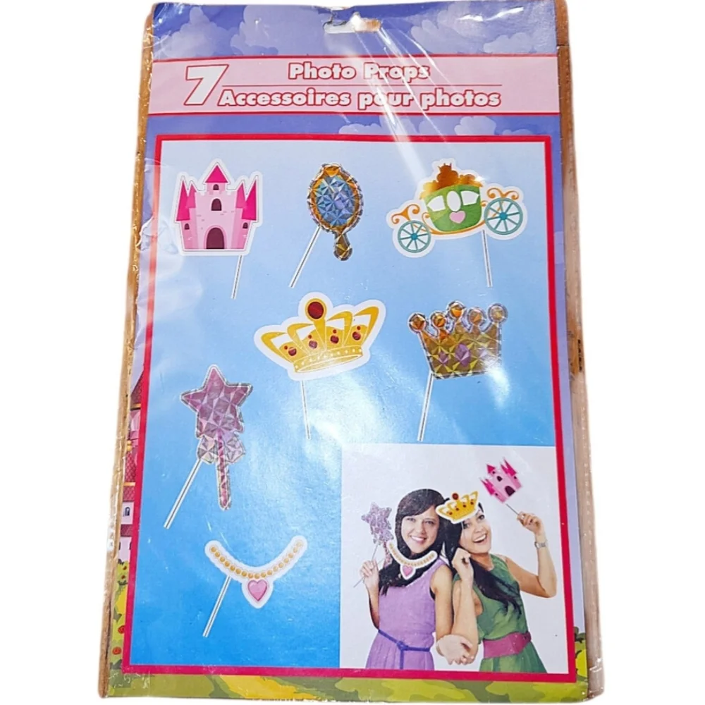 Rainbow Princess Birthday Party Decorations Banner Photo Props & Party Hats